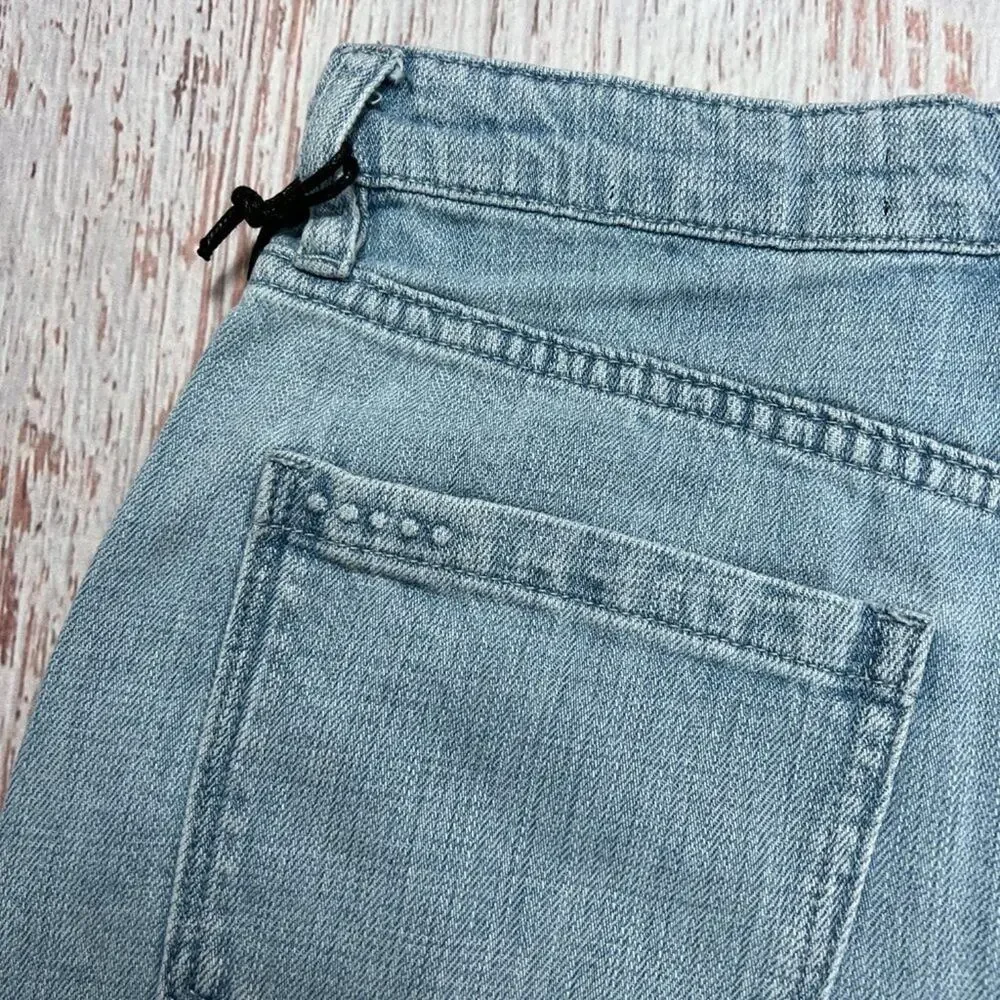 Blank NYC High Rise Cutout Denim Shorts SIZE 28 Blue Distressed Festival